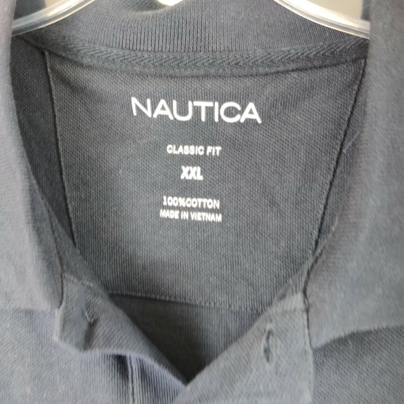 Nautica Mens Long Sleeve Polo Shirt Classic Fit XXLarge Navy Blue Polo Rugby 2XL - Picture 4 of 11
